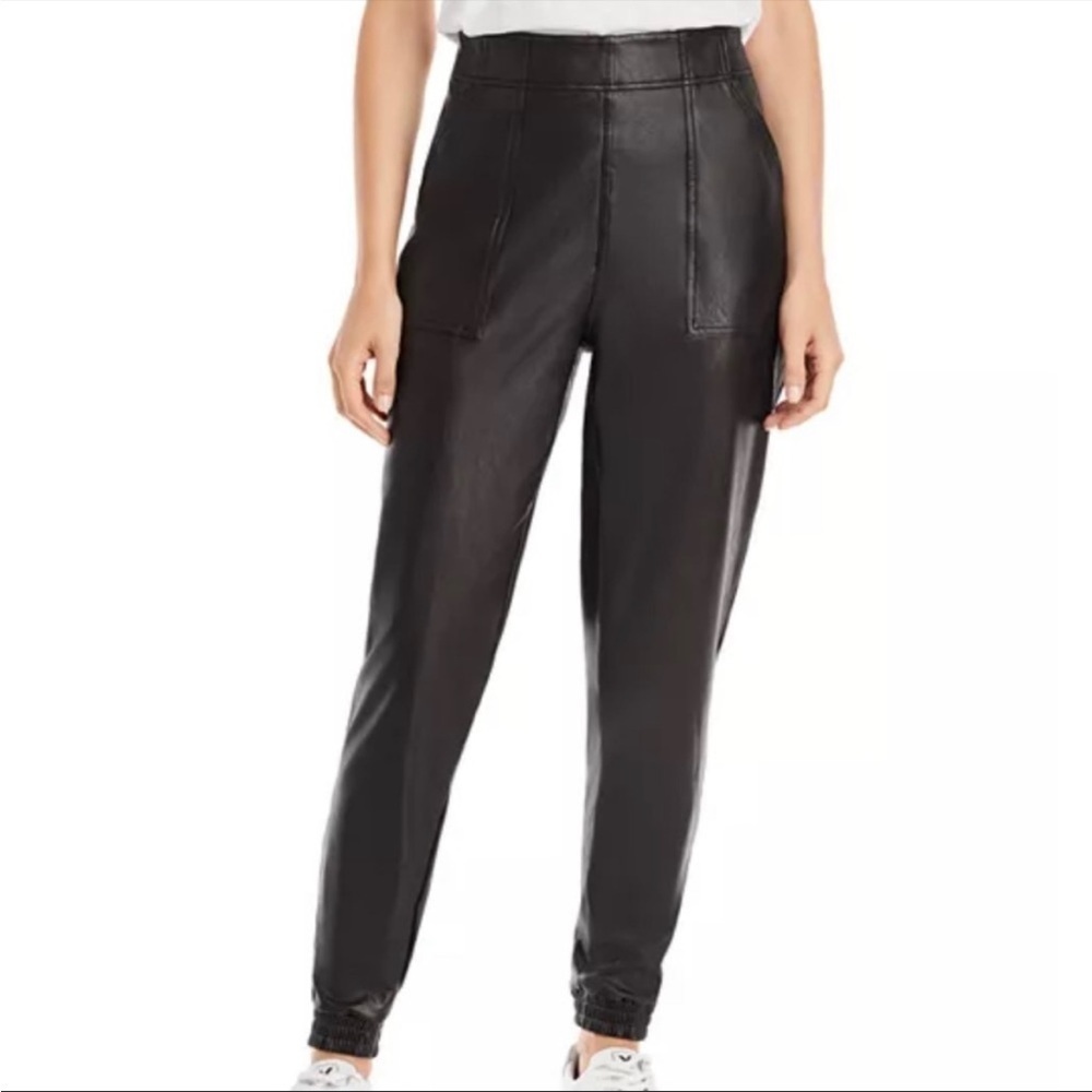 SPANX Black Faux Leather Jogger Utility Pants Size S - Picture 5 of 14